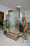 6.5 Feet Tall Floor Fountain Brushed Copper Ripple Glass - BCRG78FF