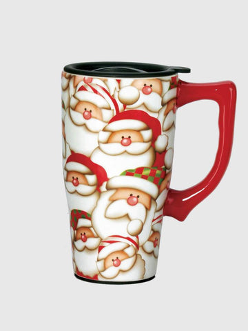 Santa Faces Travel Mug