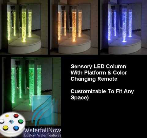 Sensory LED Bubble Columns - Button Remote - Mirror Corner - cbw205m