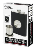 Stainless Steel Flask & Shot Set